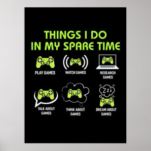 Things Gamer Do In Spare Time Poster