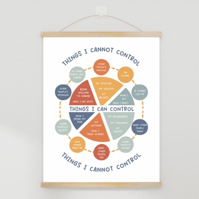 Things I Cannot Control BoHo Classroom Poster (Things I Can and Cannot control growth mindset)