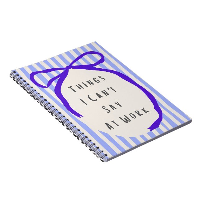 Things I Can't Say At Work Purple Stripes  Notebook (Right Side)