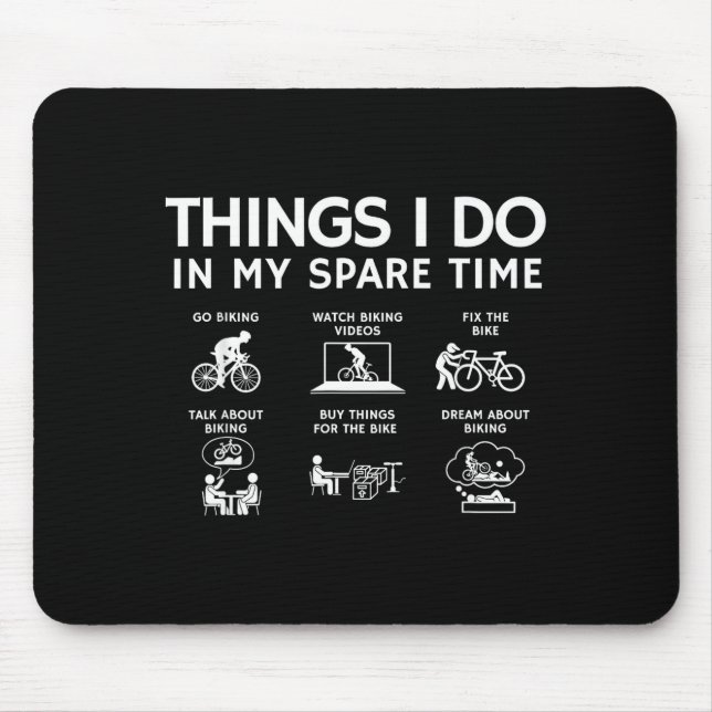 Things I Do In My Spare Time, Bicycle Cycling Love Mouse Mat (Front)