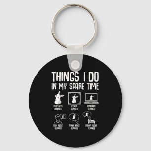 Things I Do In My Spare Time Bunny Rabbit Girls Ki Key Ring