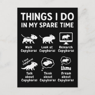 Things I Do In My Spare Time Capybara Funny Holiday Postcard