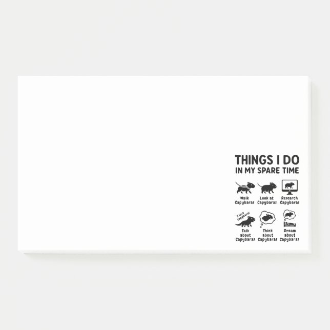 Things I Do In My Spare Time Capybara Funny Pet Post-it Notes (Front)