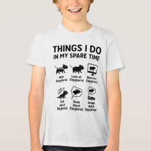 Things I Do In My Spare Time Capybara Funny Pet Tri-Blend Shirt