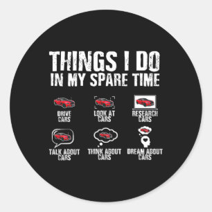 Things I Do In My Spare Time Car Mechanic Fathers  Classic Round Sticker