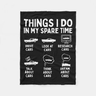 Things I Do In My Spare Time Cat, Funny Cat Men Wo Fleece Blanket
