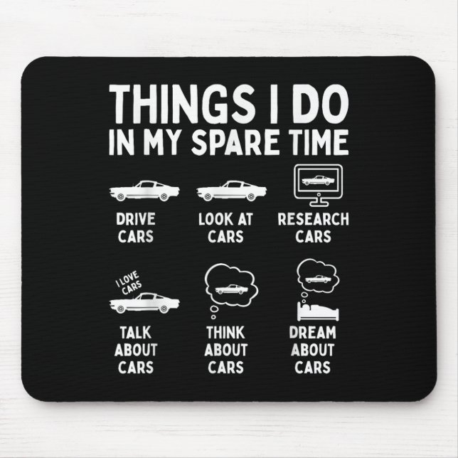 Things I Do In My Spare Time Cat, Funny Cat Men Wo Mouse Mat (Front)