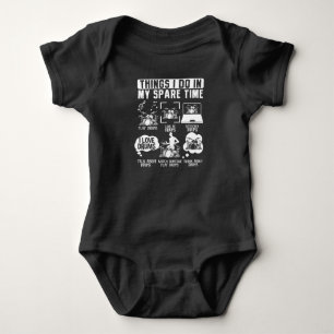 Things I Do In My Spare Time Drummer Musician Baby Bodysuit