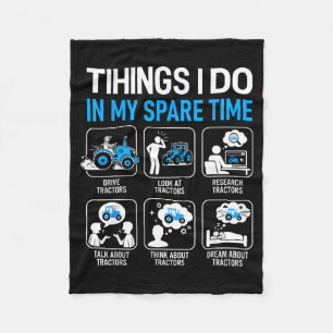 Things I Do In My Spare Time Farmer Tractors Farmi Fleece Blanket