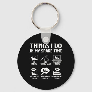 Things I Do In My Spare Time Fishing Boys Men Byb Key Ring