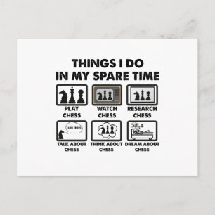 Things I Do In My Spare Time Funny Chess Player  Postcard
