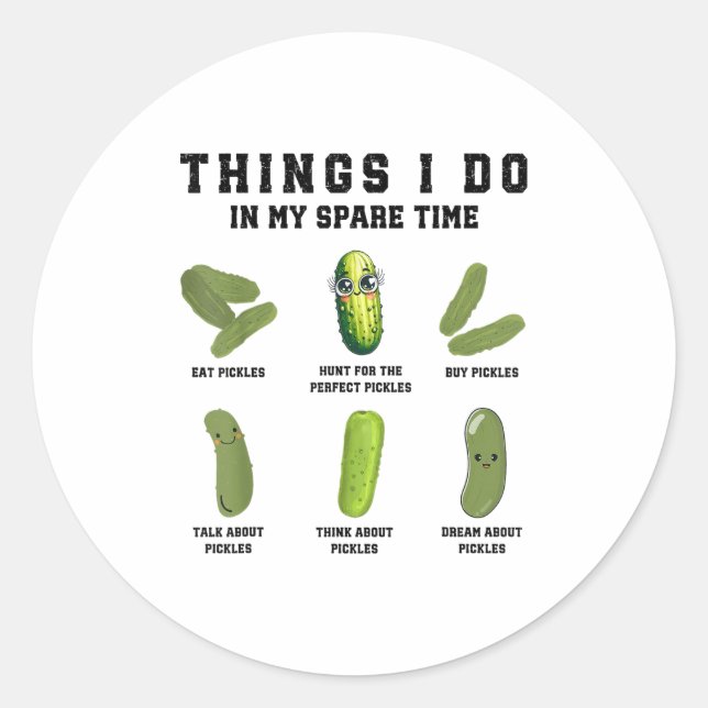 Things I Do In My Spare Time Funny Ckles  Classic Round Sticker (Front)