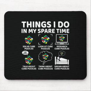 Things I Do In My Spare Time Funny Cube Puzzle Spe Mouse Mat