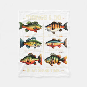 Things I Do In My Spare Time Funny Fishing Fishing Fleece Blanket
