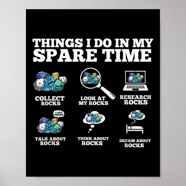 Things I Do In My Spare Time - Funny Rock Collecto Poster (Front)