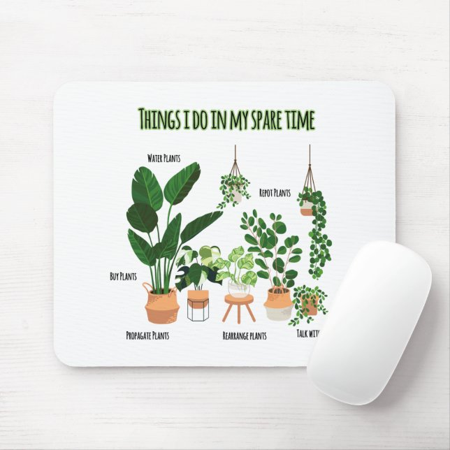 Things I Do In My Spare Time - Gardener, Gardening Mouse Mat (With Mouse)