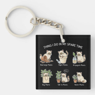 Things I Do In My Spare Time Gardening Ragdoll Cat Key Ring