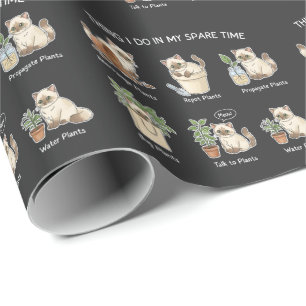 Things I Do In My Spare Time Gardening Ragdoll Cat Wrapping Paper