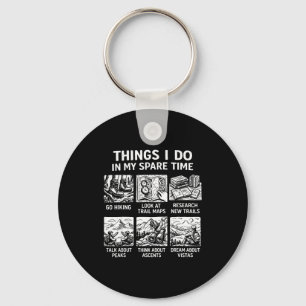 Things i do in my spare time hiking retro key ring