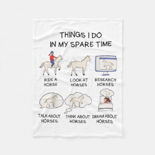 Things I Do In My Spare Time Horse For Kids Teen G Fleece Blanket