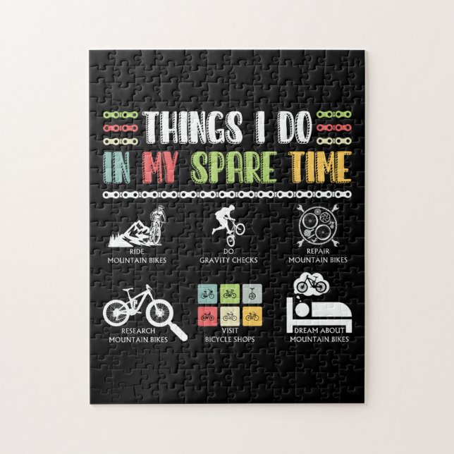 Things I Do In My Spare Time - MTB Mountain Bike Jigsaw Puzzle (Vertical)