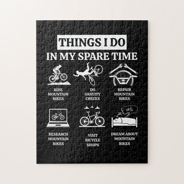 Things I Do In My Spare Time - MTB Mountain Bike Jigsaw Puzzle (Vertical)