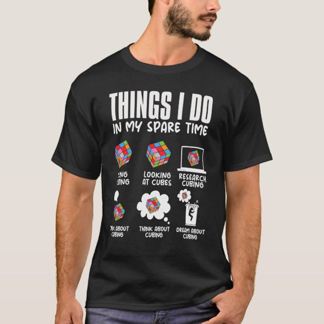 Things I Do In My Spare Time Speed Cube Cubing T-Shirt (Front)