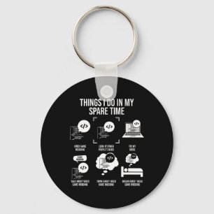 Things I Do In My Spare Time Video Game Gaming App Key Ring