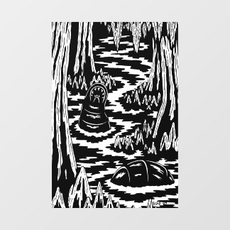 Things In The Swamp Horror Art Window Cling