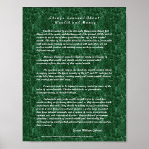 Things Learned About Wealth And Money Poster