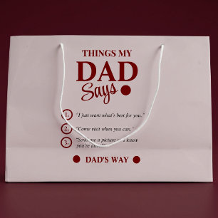 Things My Dad Says Custom Father's Gift Keepsake Large Gift Bag