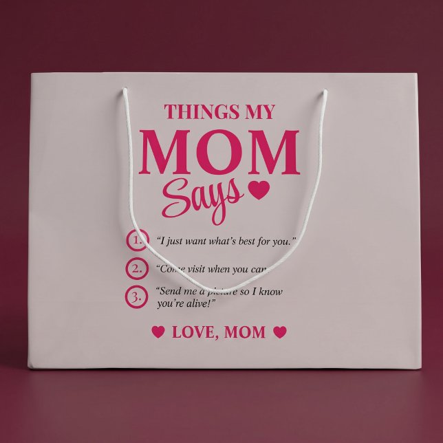 Things My Mum Says Custom Mother's Gift Keepsake Large Gift Bag (Creator Uploaded)