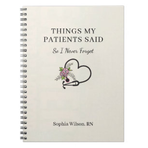 Things My Patients Said Funny Nurse Personalised  Notebook