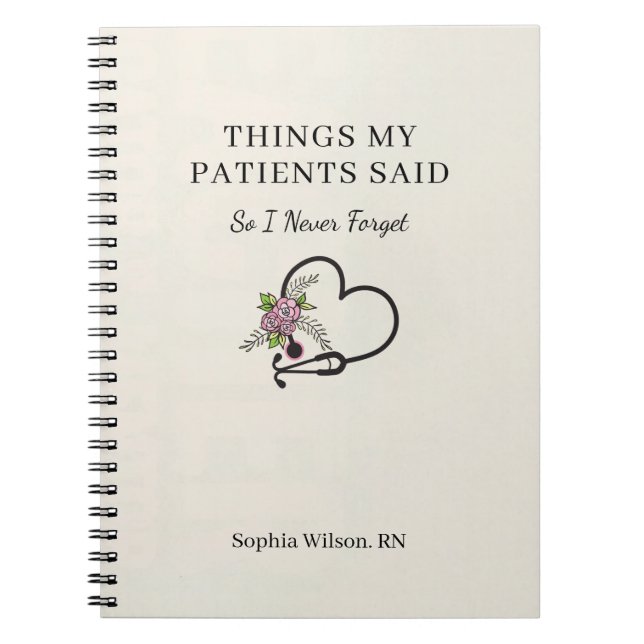 Things My Patients Said Funny Nurse Personalised  Notebook (Front)