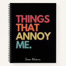 Things That Annoy Me Funny Quote Personalised