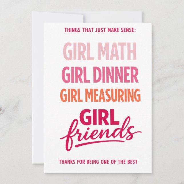 Things That Just Make Sense Friendship Card (Front)