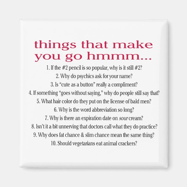 Things that make you go Hmmm Magnet (Front)