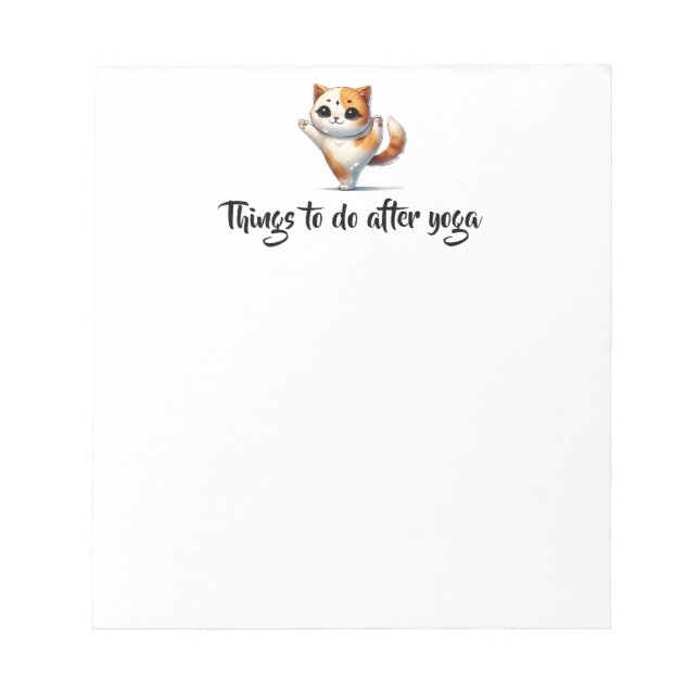 Things to Do After Yoga Cute Cat Notepad (Front)