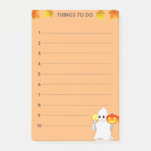 Things To Do & Ghost, Pumpkin & Candle on Orange Post-it Notes