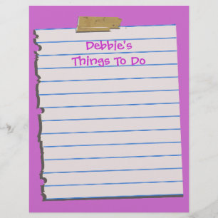 Thing's To Do Letterhead Stationery