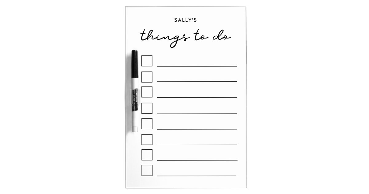 Things to do list dry erase board Zazzle