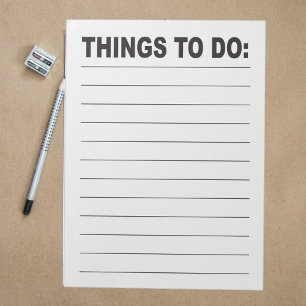 Things to Do List Large Print Low Vision Notepad