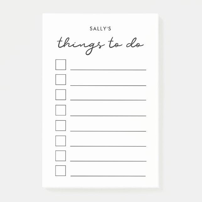 Things to do list post-it notes (Front)