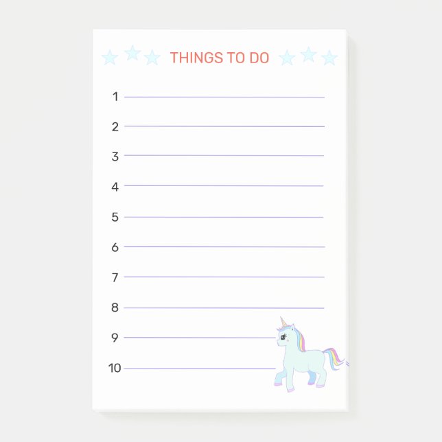 Things To Do & Unicorn Post-it Notes (Front)