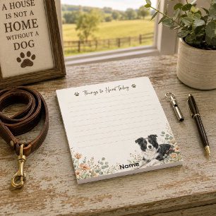 Things to Herd Today Border Collie Notepad
