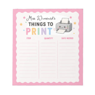 Things to Print Teacher Planner Notepad