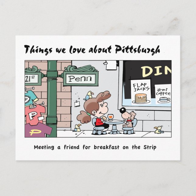 Things We Love About Pittsburgh - The breakfasts! Postcard (Front)