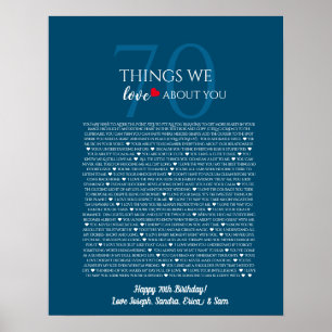things we love about you 70, 60, 50, poster