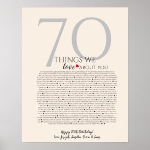  things we love about you 70, 60, 50, poster