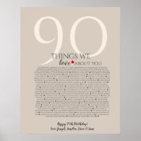 things we love about you 90,80 70, 60, 50, poster